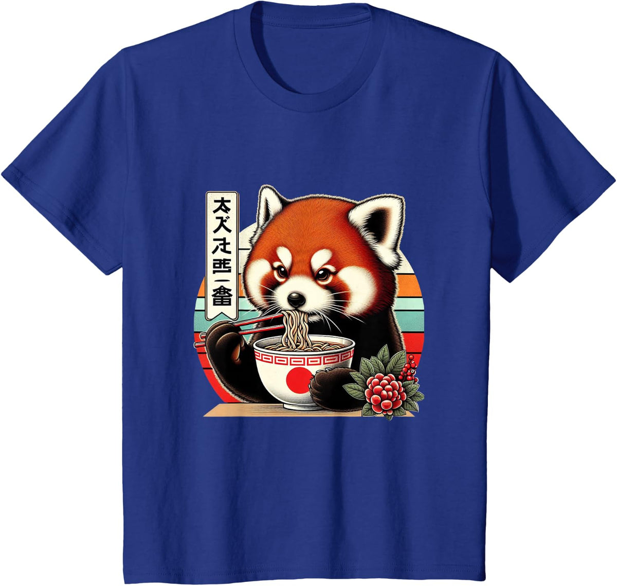 Red Panda Ramen Kawaii Neko Japanese Noodles Aesthetic T-Shirt - Royal Blue