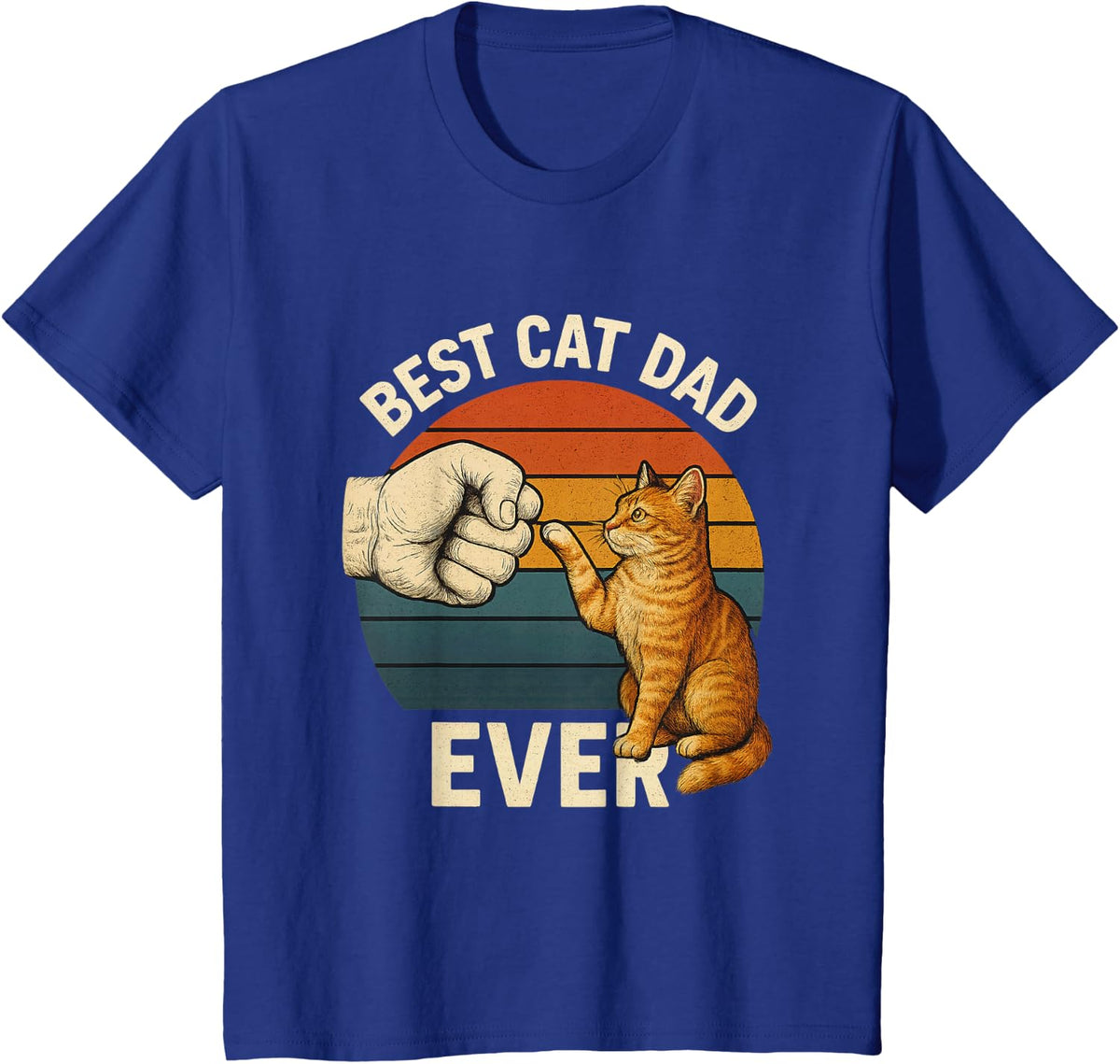 Cat Best Cat Dad Ever Funny Cat Lover Gift T-Shirt - Royal Blue