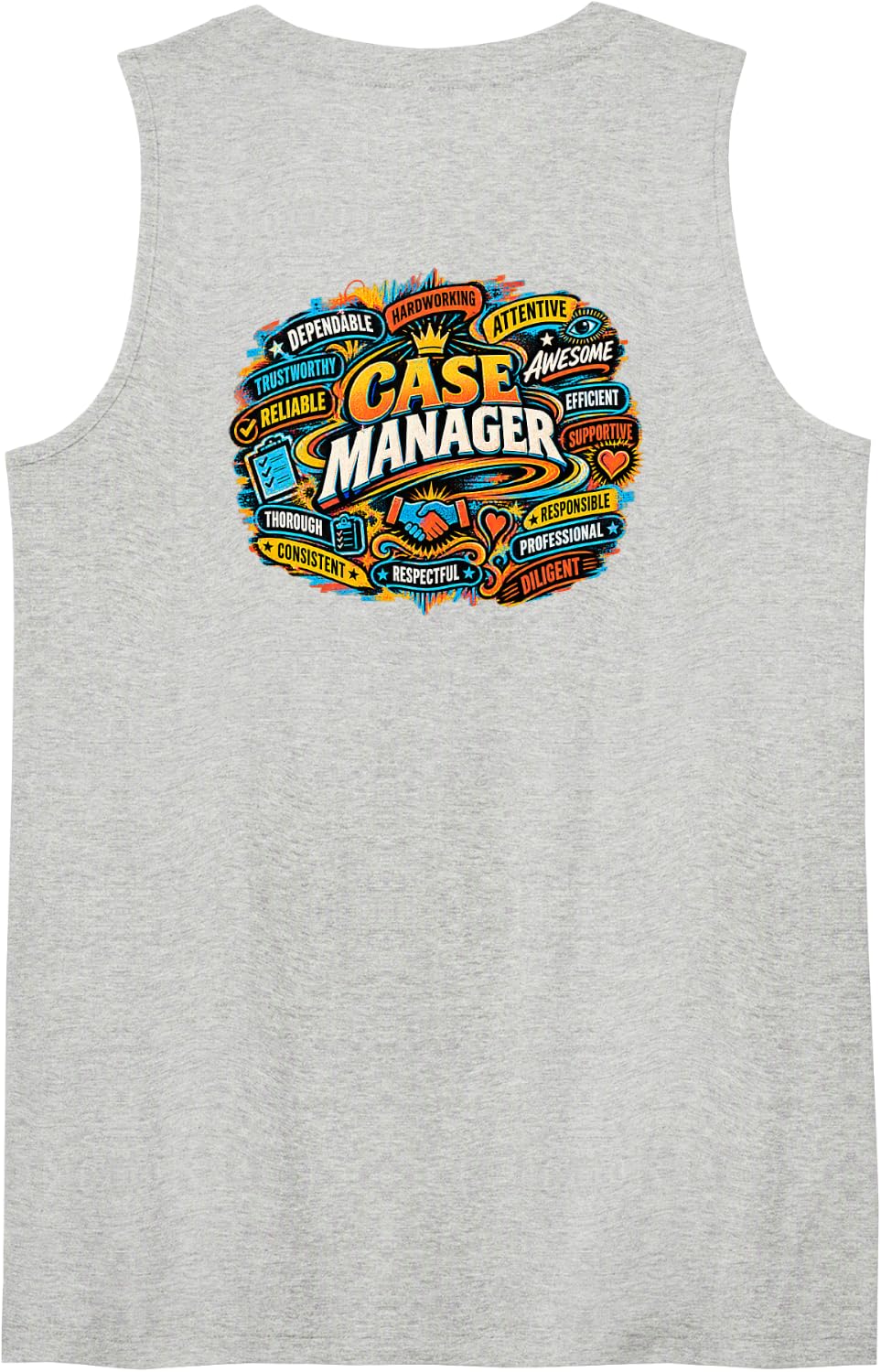 Fun Traits of A Case Manager Unique Social Worker Sleeveless Tank Top - Heather Grey