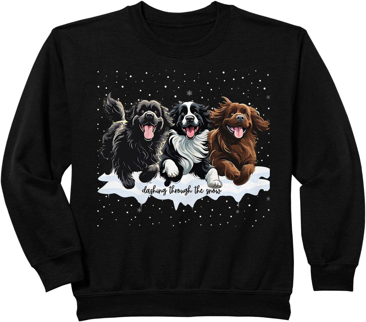 Dashing Through The Snow Newfoundland Dogs Sweatshirt - Black
