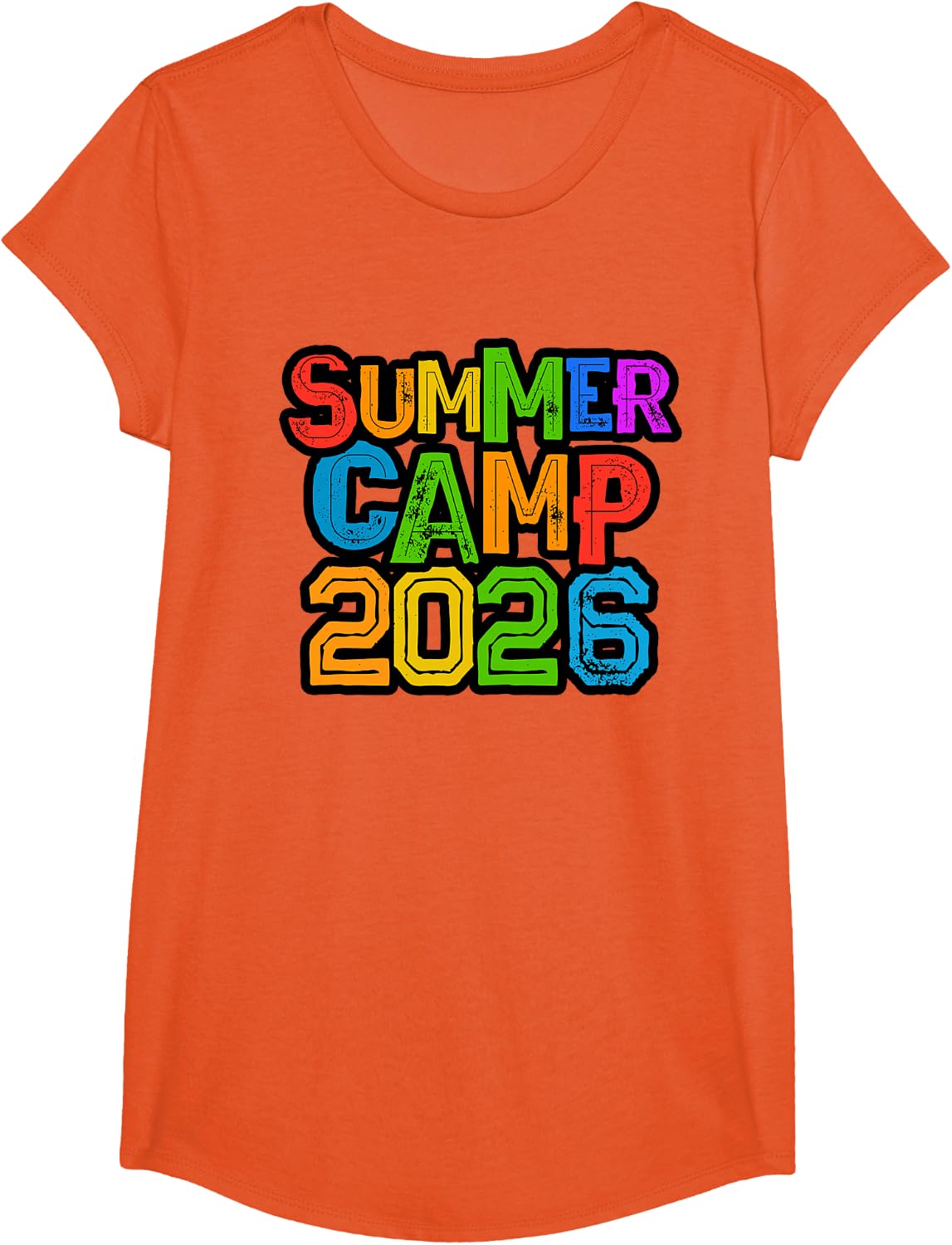 Cute Summer Camp 2026 Kids Camping Host Chaos Coordinator Tee T-Shirt - Girls Orange