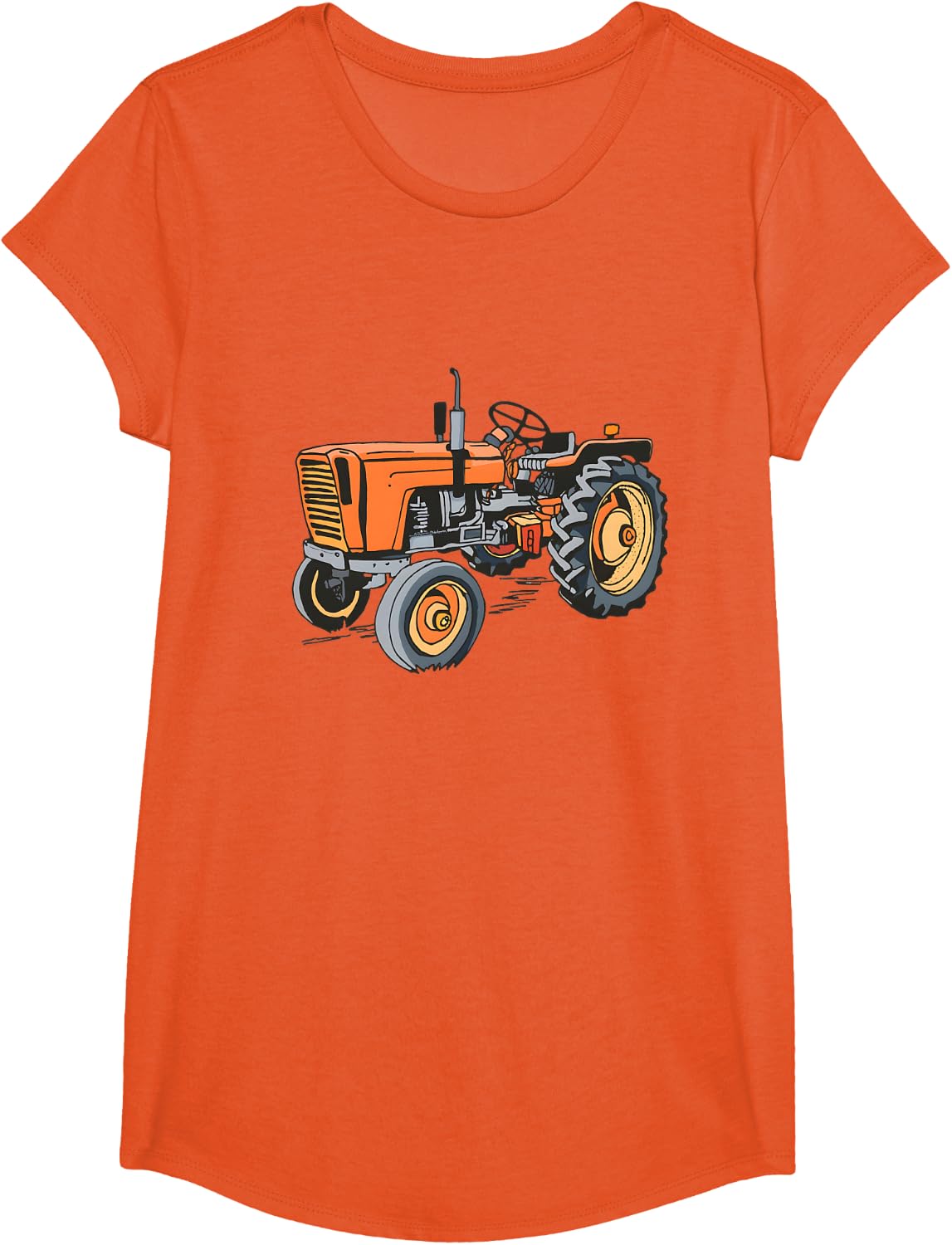 Allis Challmers Farmer Wear Vintage Classic Black T-Shirt, Unisex-Adults, Short Sleeve, Small - Girls Orange