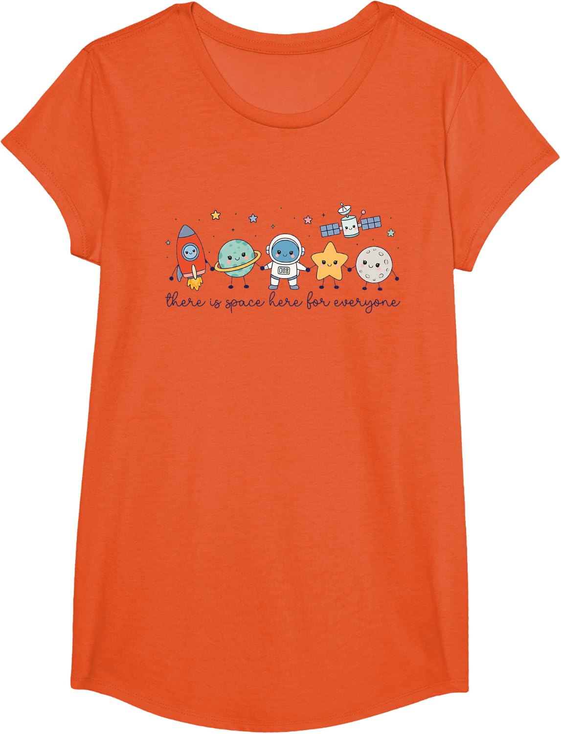 This is Space Here for Everyone Therapy Doodle SLP OT PT T-Shirt - Girls Orange