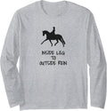 Inside Leg To Rein Dressage Long Sleeve T-Shirt - Adult Unisex Heather Grey