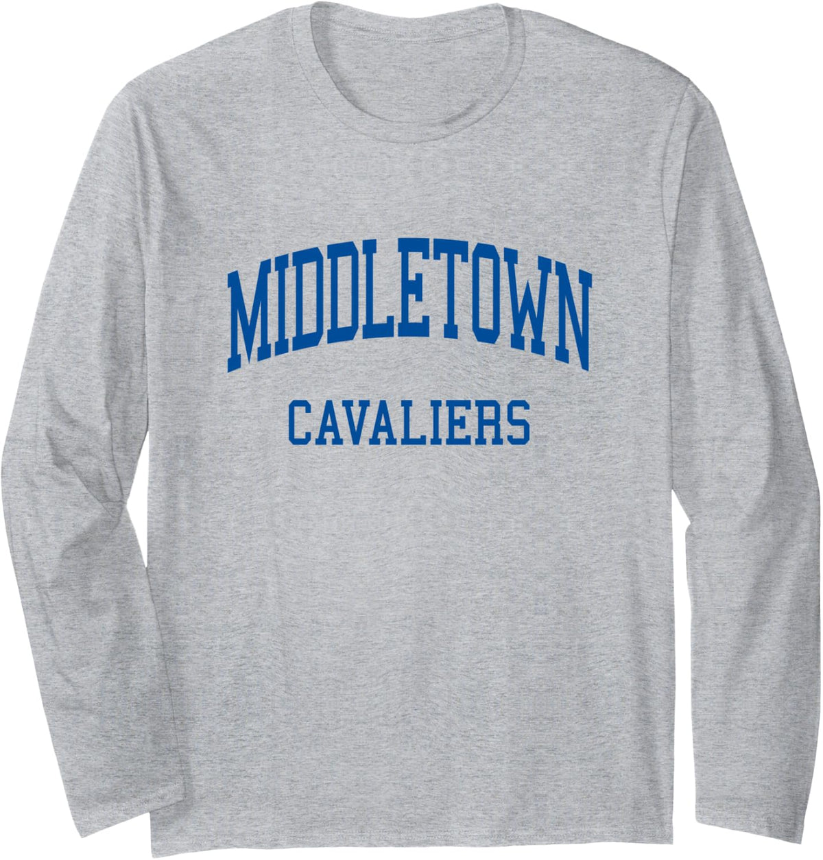 Middletown High School HS Middletown DE Retro Long Sleeve T-Shirt - Adult Unisex Heather Grey