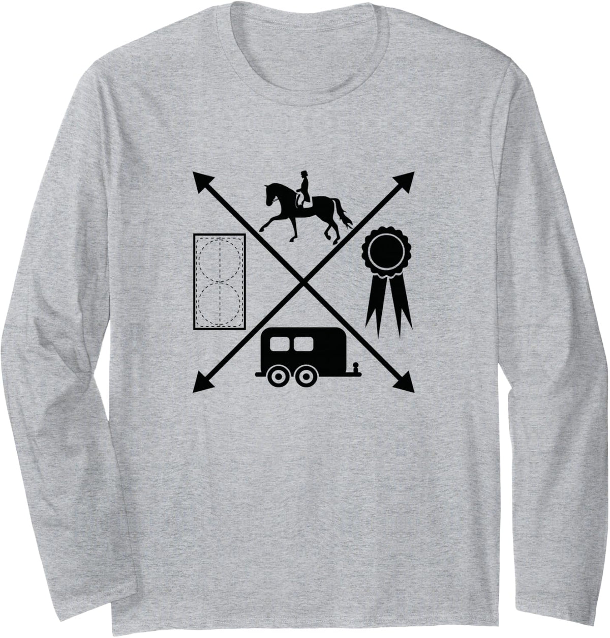 Dressage Tournament Long Sleeve T-Shirt - Adult Unisex Heather Grey
