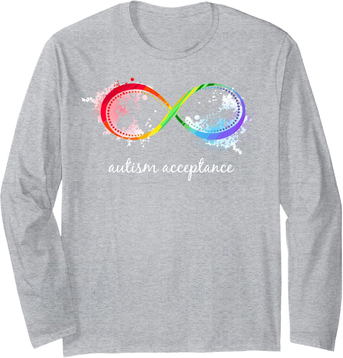 Red Instead Autism Shirt Autism-Acceptance Long Sleeve T-Shirt - Adult Unisex Heather Grey