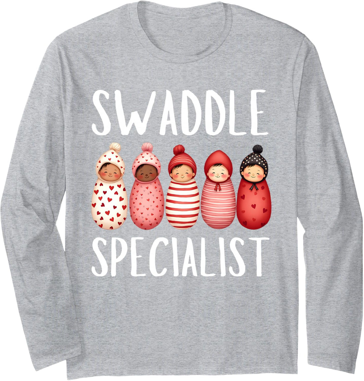 Swaddle Specialist NICU Mother Baby Nurse Tech Neonatal ICU Long Sleeve T-Shirt - Adult Unisex Heather Grey