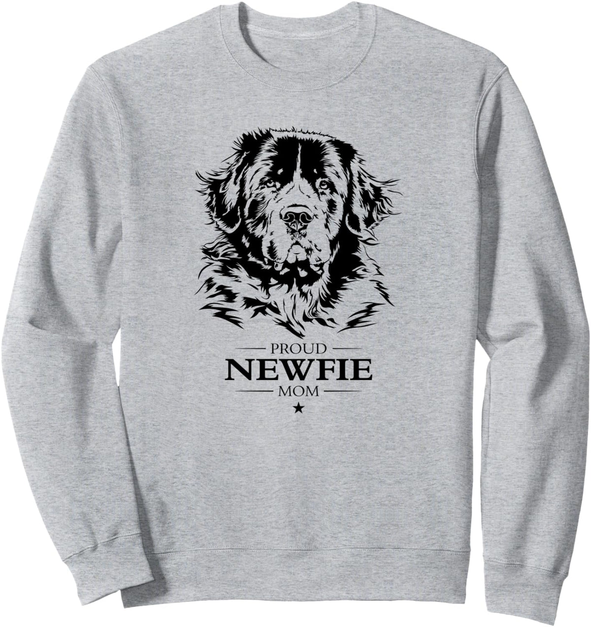 Proud Newfie mom dog mom Newfoundland dog Sweatshirt - Adult Unisex Heather Grey