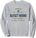 Vintage Basset Hound Retro Sweatshirt - Adult Unisex Heather Grey
