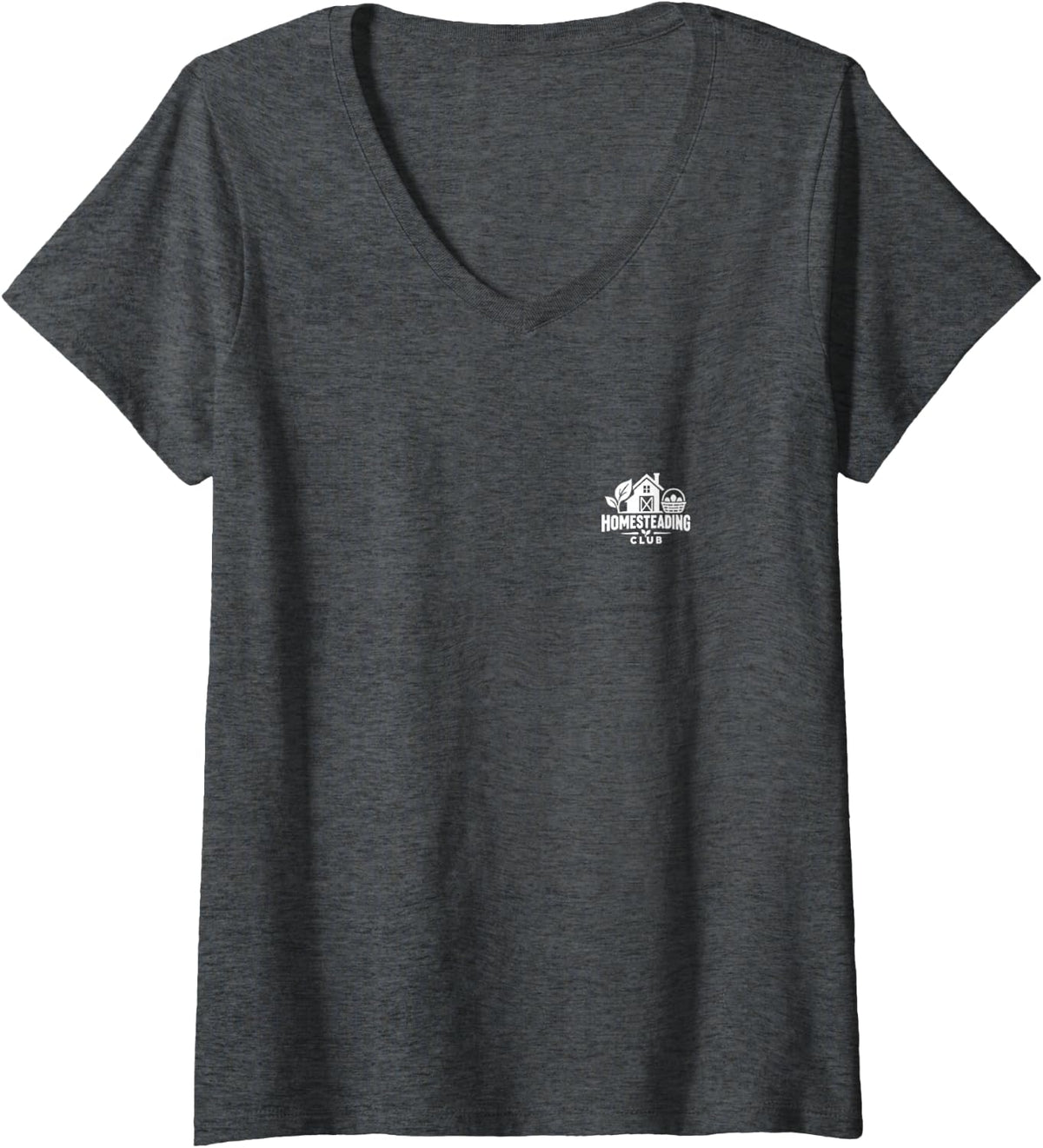 Women's Homesteading Club Vintage Minimalist Hobby Team Group V-Neck T-Shirt - Dark Heather Grey