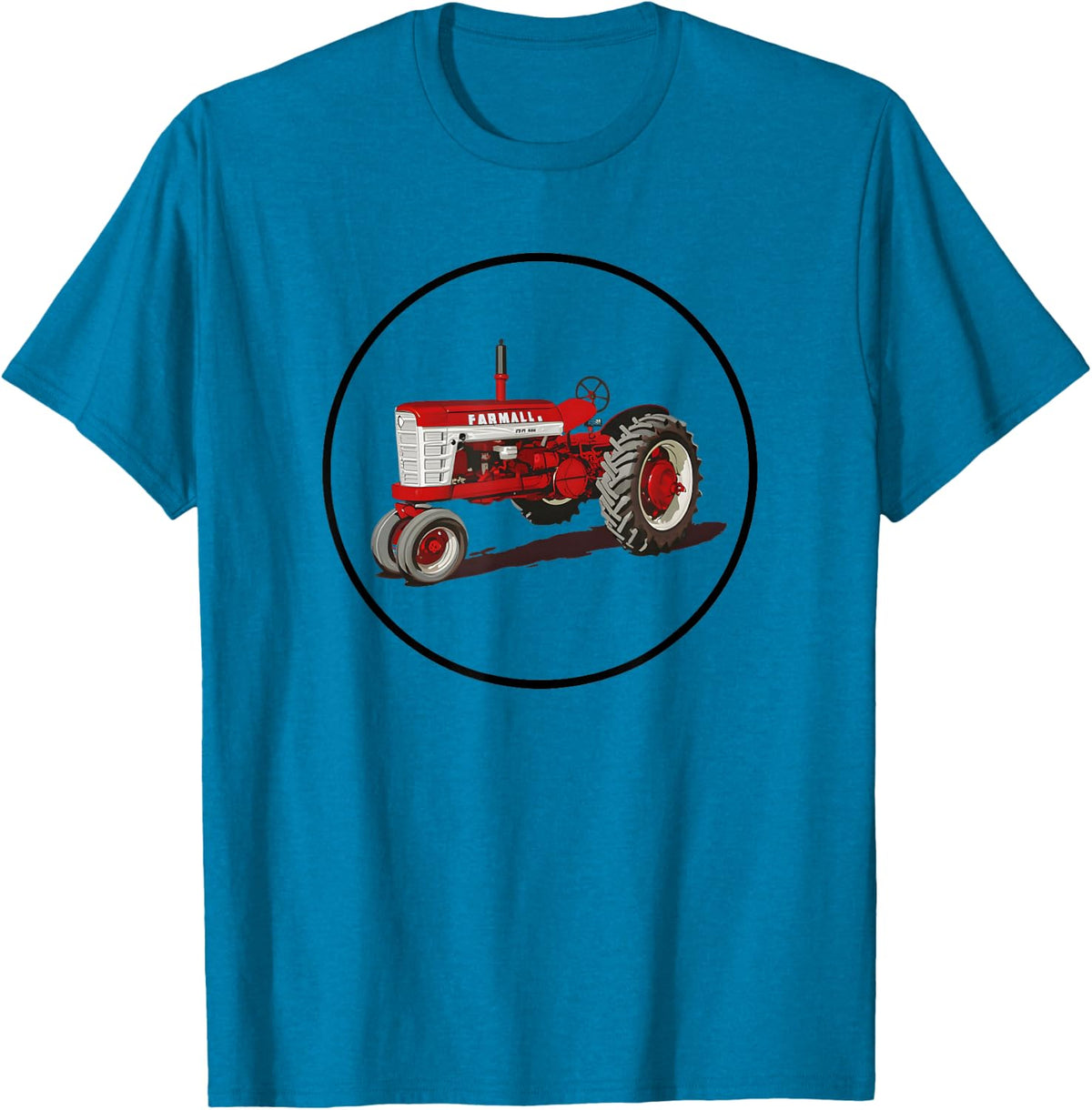 IH Farmall Model 460 Tractor Vintage Distressed Print Tee Shirt for Men - Sapphire Blue