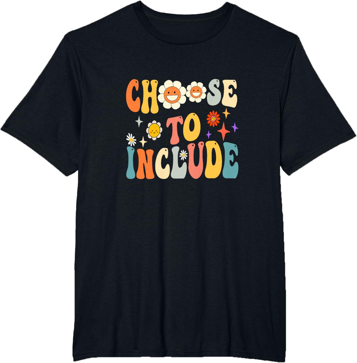 Choose To Include Special Education Teacher Autism Awareness T-Shirt - Black