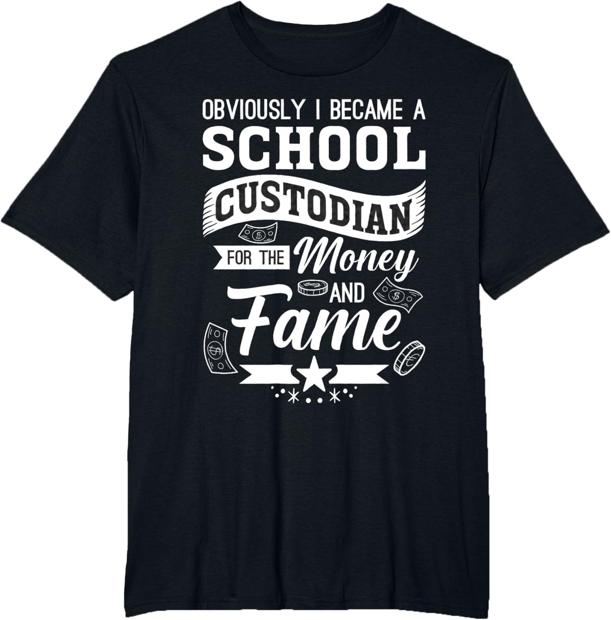 Janitor school custodian school janitor funny custodian T-Shirt - Black