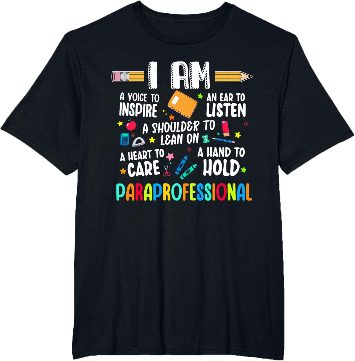 Paraprofessional T-Shirt SPED Teacher Paraeducator Tee Gift Shirts for Paraprofessionals - Black