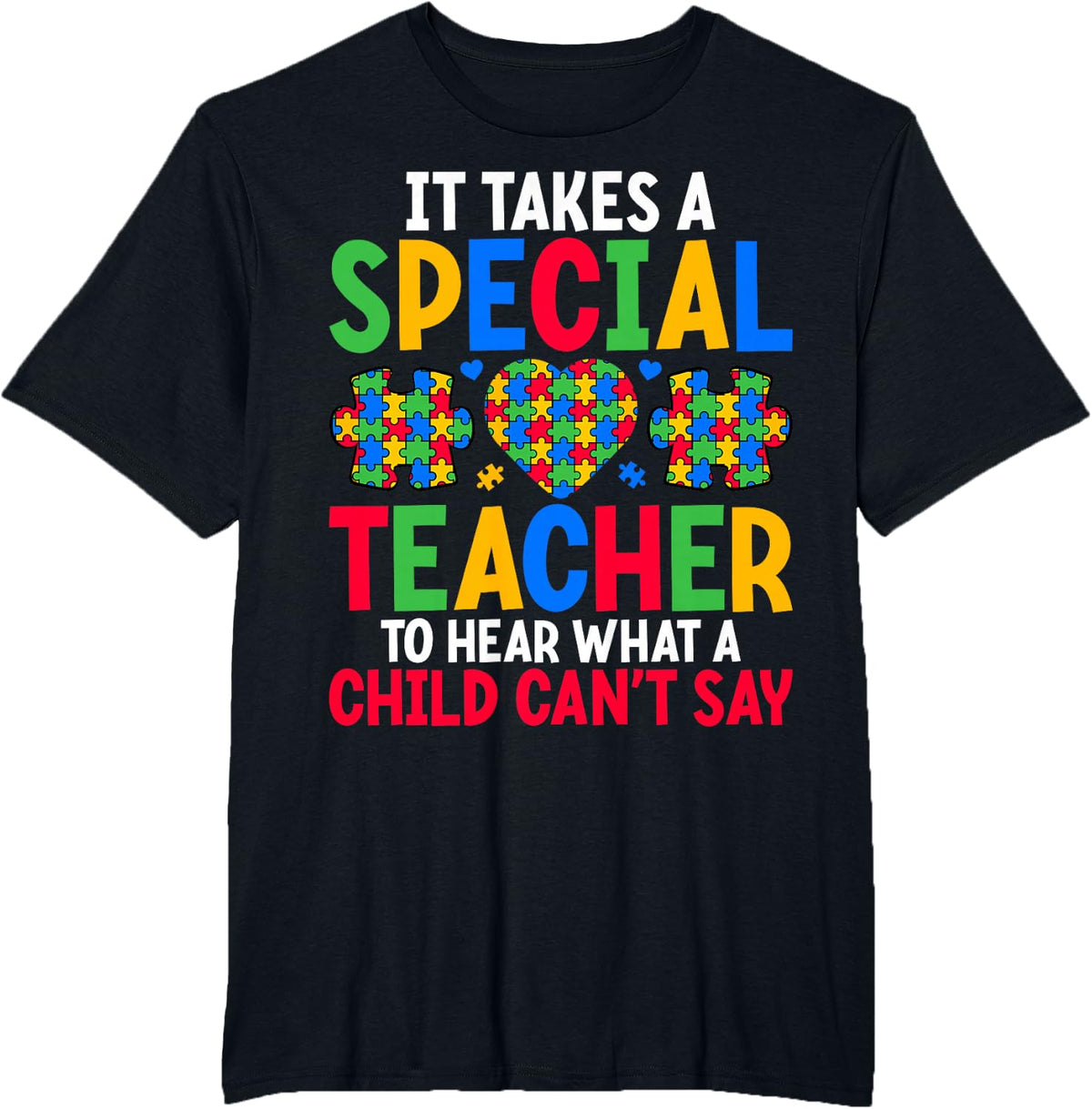 It Takes a Special Teacher to Hear - SPED Teacher Gifts T-Shirt - Black