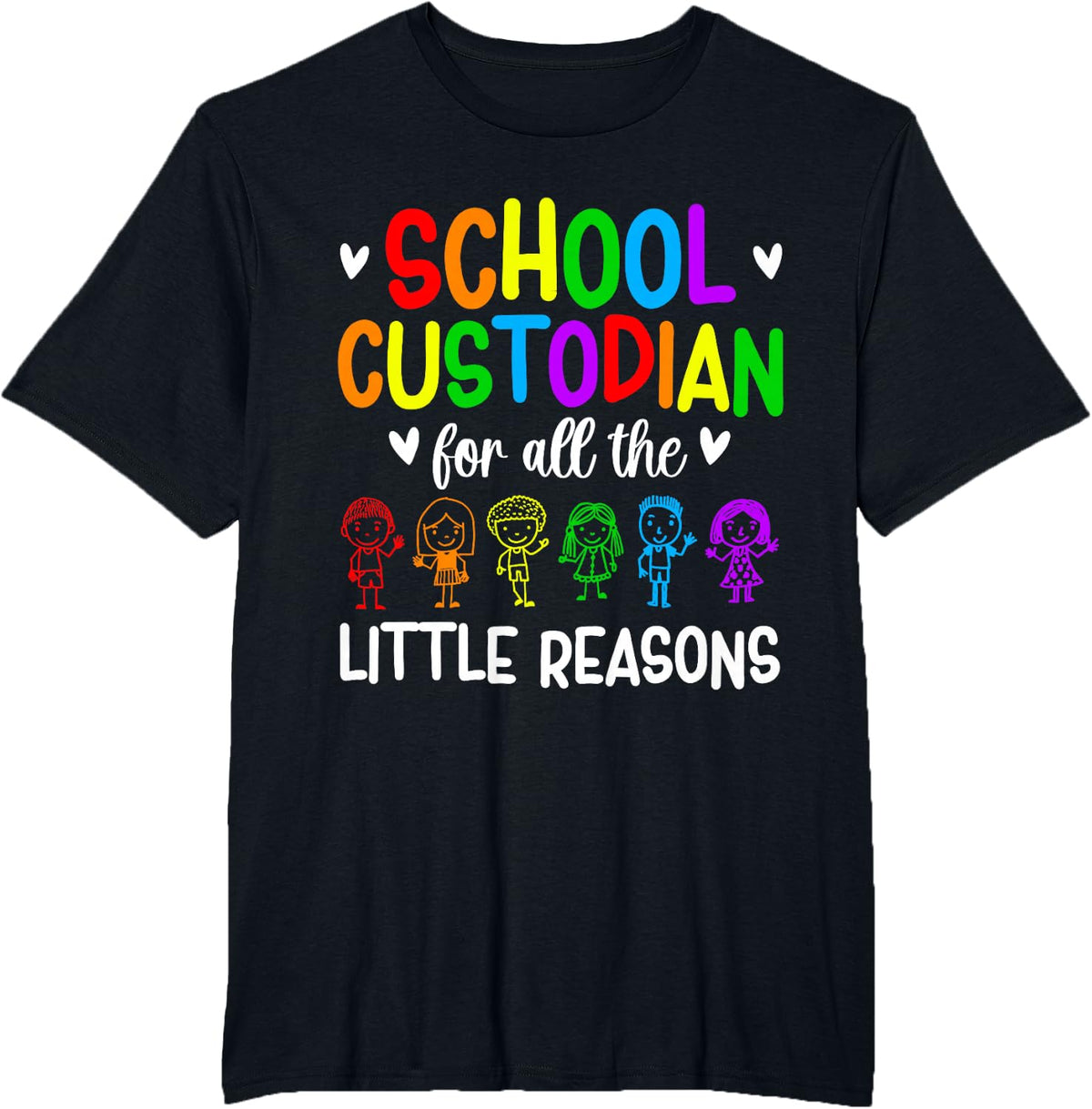 School Custodian Little Reasons School Janitor T-Shirt - Black