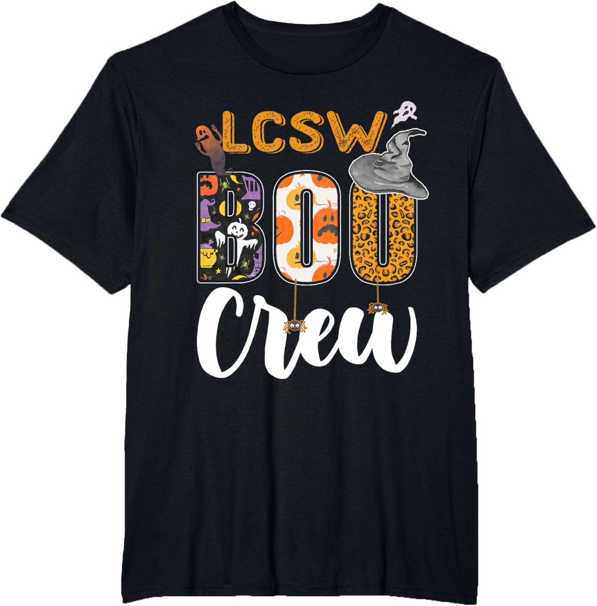 LCSW Boo Crew Halloween Matching Clinical Social Worker T-Shirt - Black
