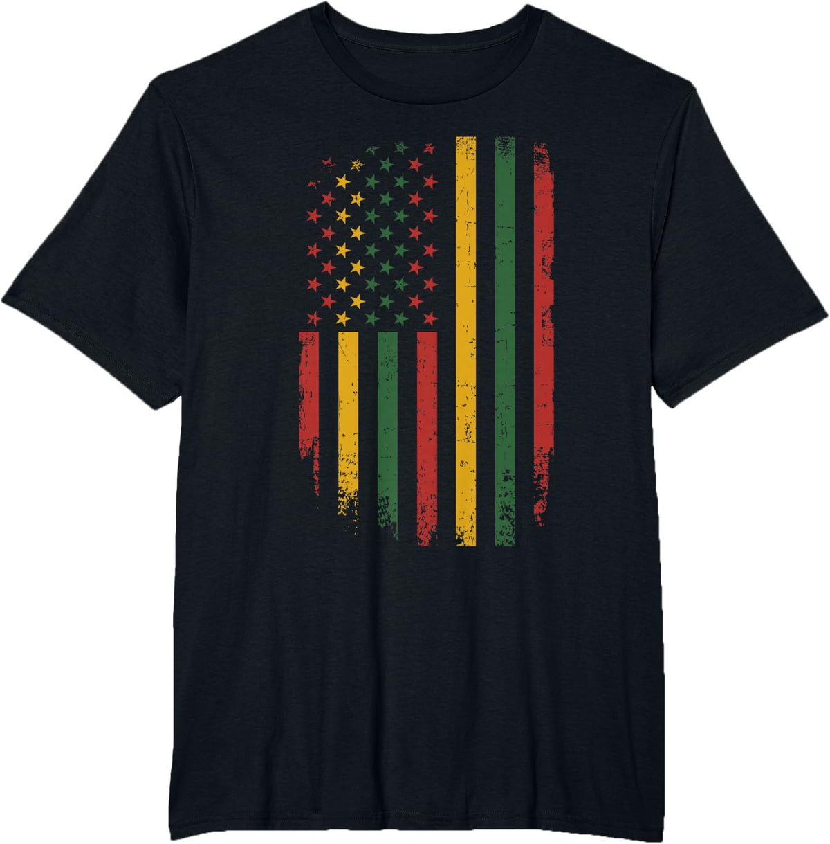 American African Flag T-Shirt - Black