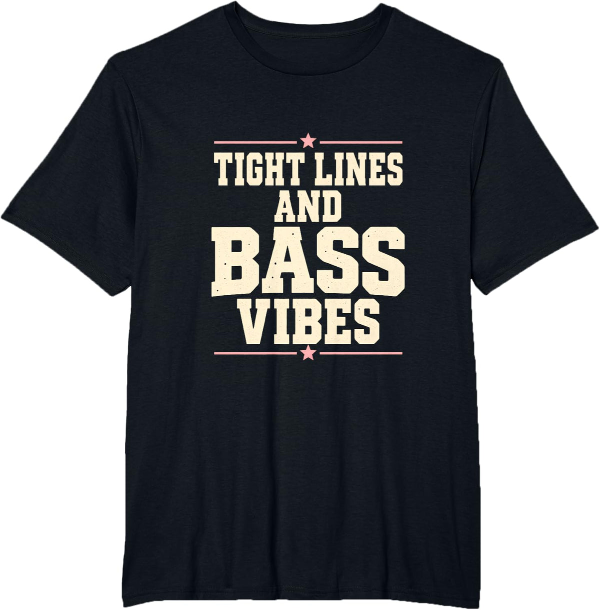 Tight Lines and Bass Vibes Fishing Sunrise Kids T-Shirt - Black