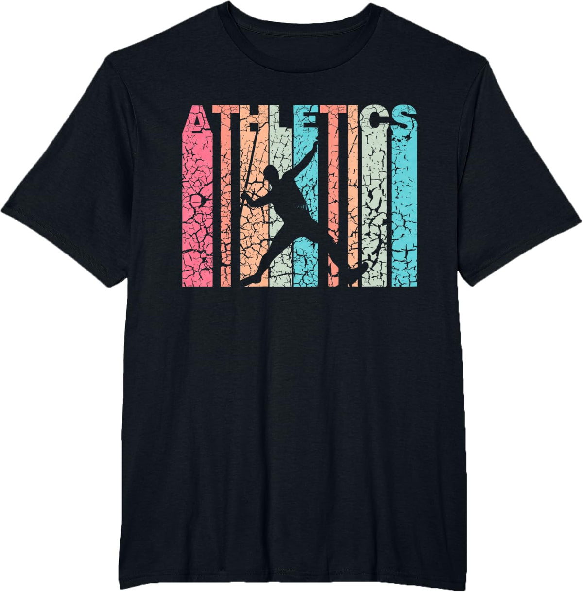 Retro Athletics | Track & Field | Javelin Throwing T-Shirt - Black