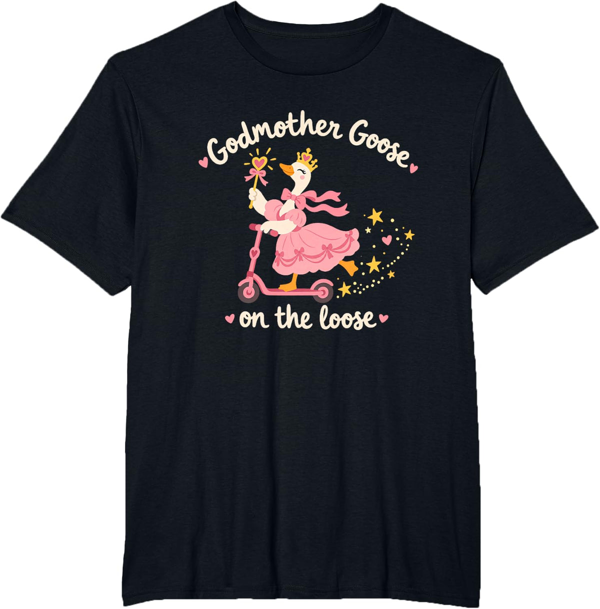 Godmother Goose On The Loose Baptism Catholic Mother’s Day T-Shirt - Black