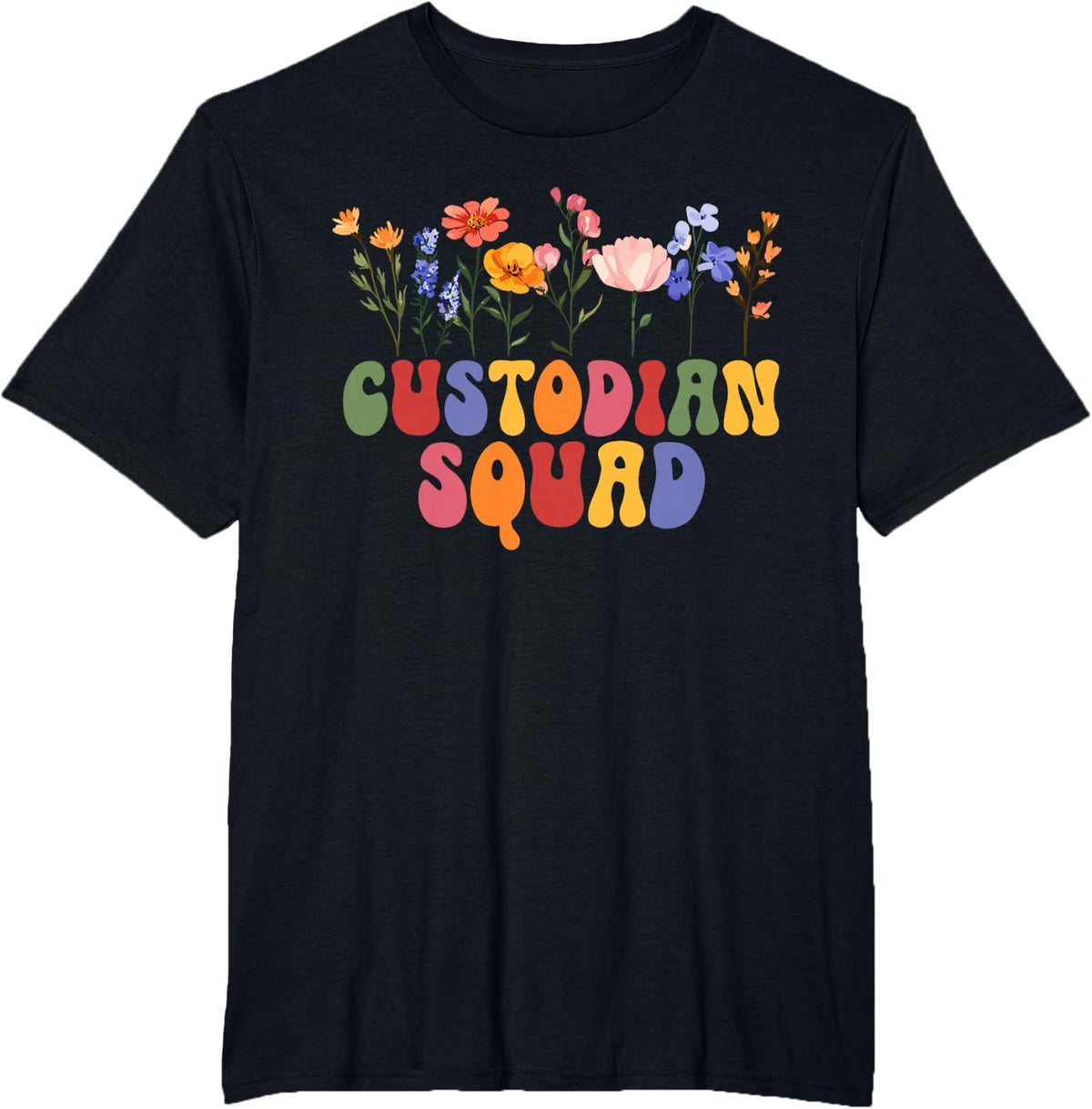 Custodian Squad School Custodian Crew School Custodian Team T-Shirt - Black