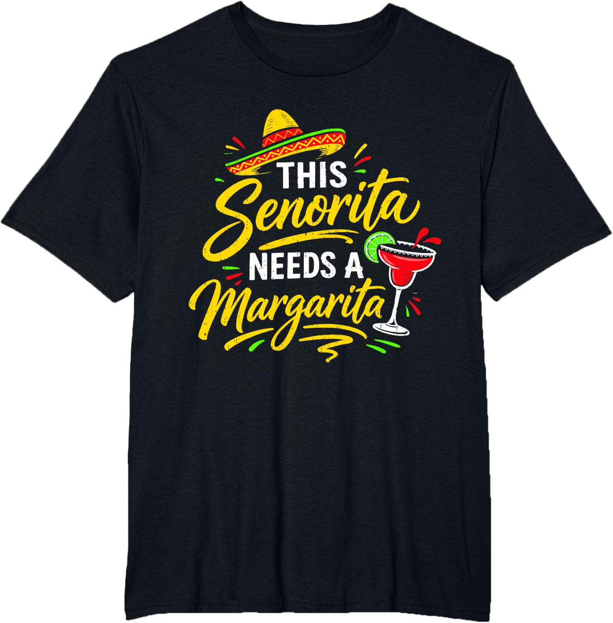 Margarita Cinco De Mayo Mexican Party Men Women 5 De Mayo T-Shirt - Black