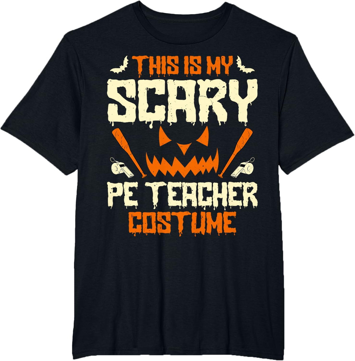 This is My Scary PE Teacher Costume Workout Halloween Spooky T-Shirt - Black