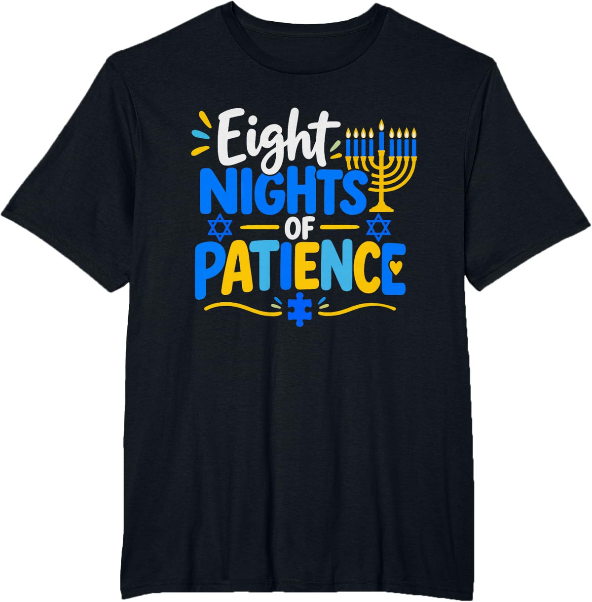 Special Education Teacher Hanukkah Patience Celebration T-Shirt - Black