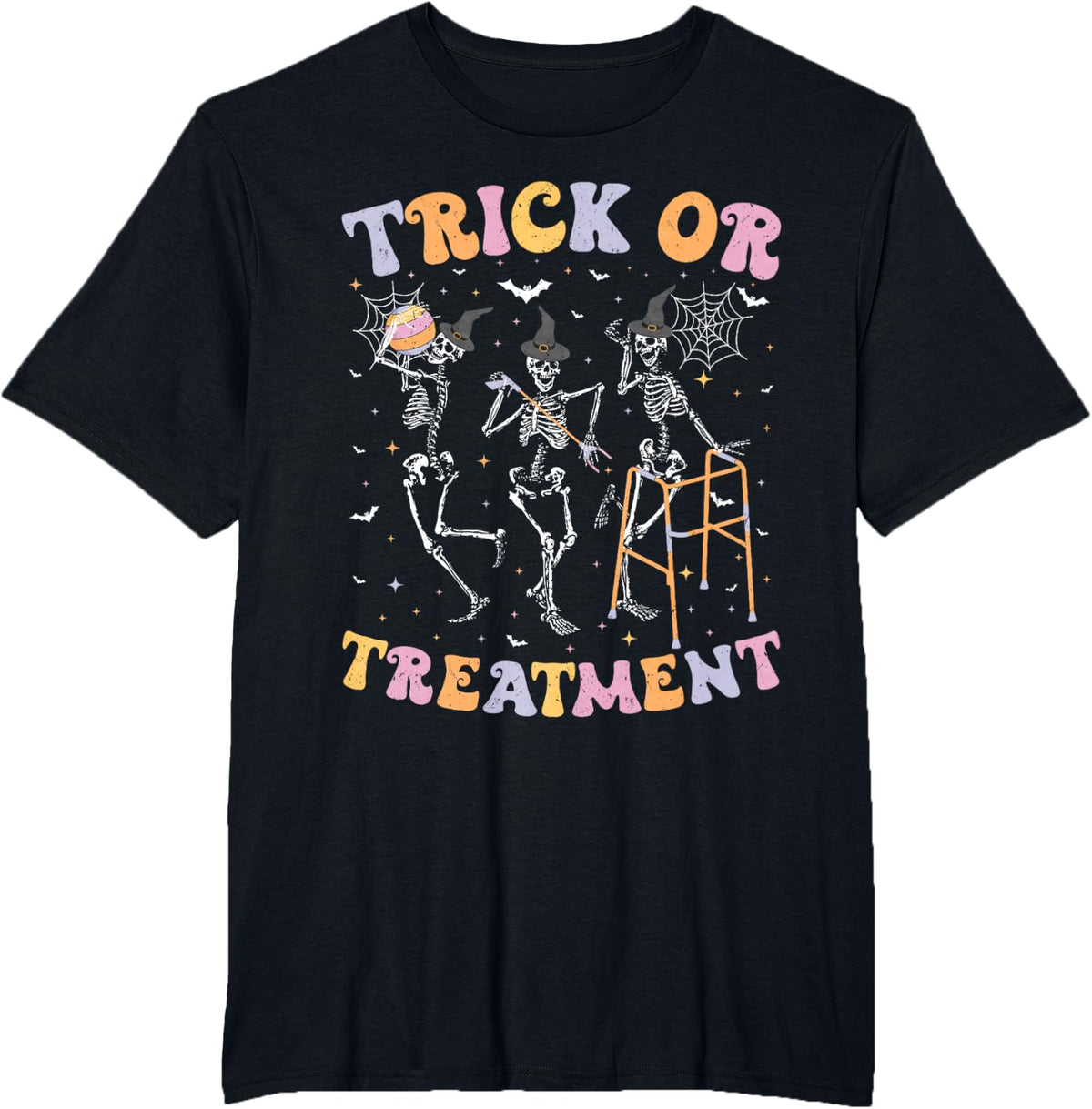 Trick or Treatment PT Physical Therapy Therapist Halloween T-Shirt - Black