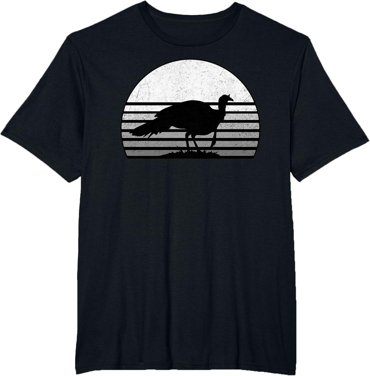 Turkey Hunting Retro Sun Upland Bird Hunter Thanksgiving 2 T-Shirt - Black