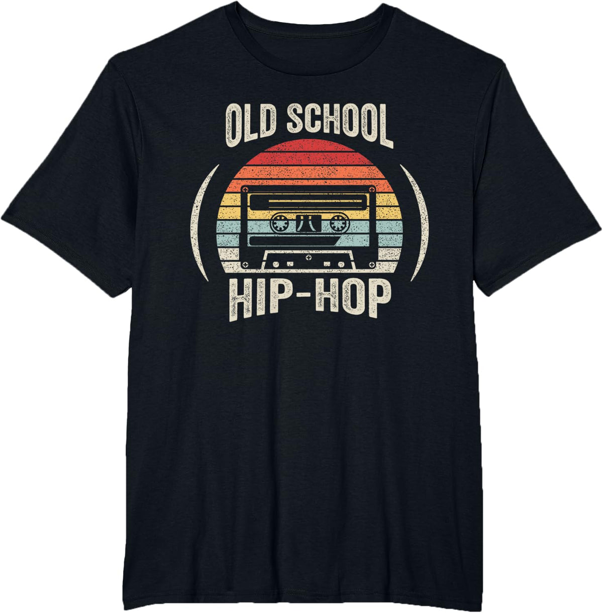 Old School Hip Hop Retro Cassette Tape 80s 90s Music T-Shirt - Black