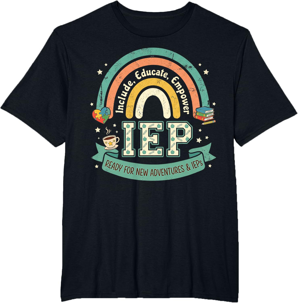 Special Education Teacher IEP Rainbow Educator T-Shirt - Black