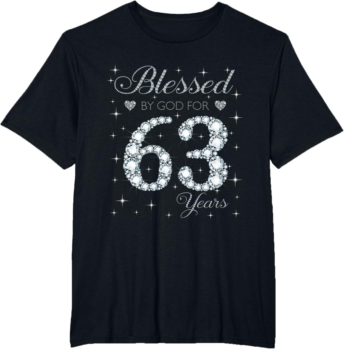 Blessed by God For 63 Years Old 63rd Birthday Gift For Women T-Shirt - Black