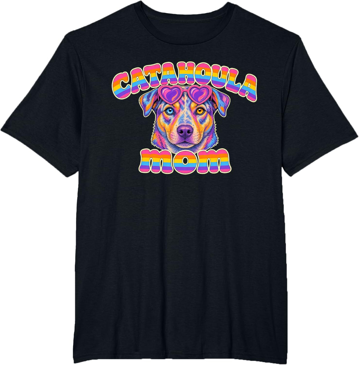 Catahoula Mom Shirt Leopard Dog Lover Gift T-Shirt - Black