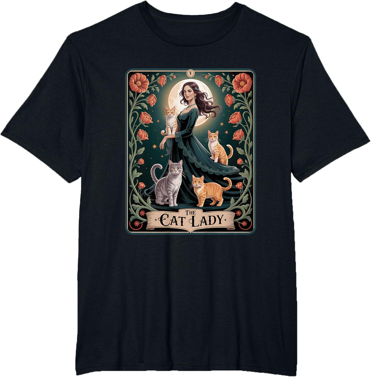Feline Mystic T-Shirt - Black