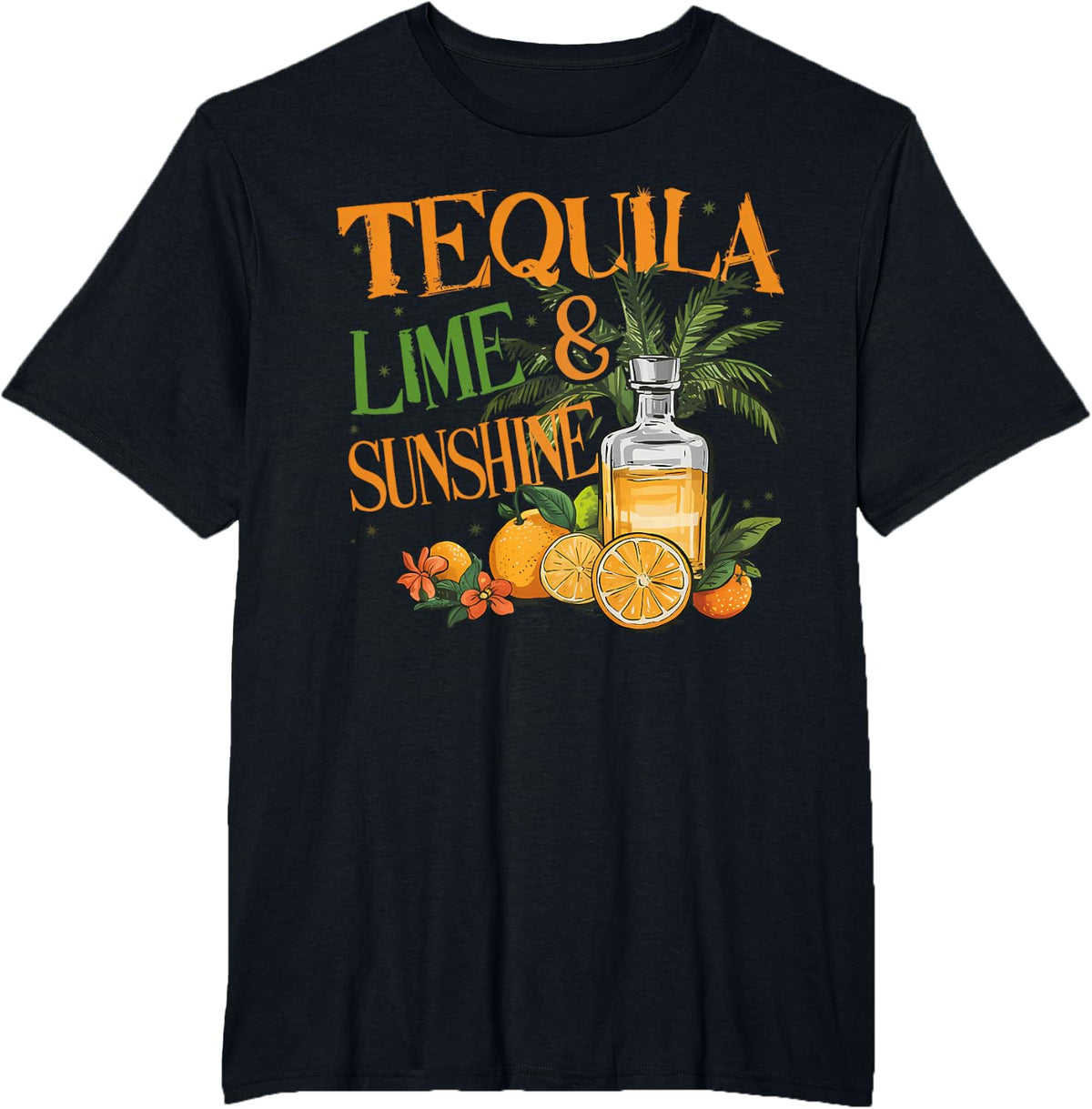 Cinco De Mayo Tequila Lime And Sunshine Alcohol Lover T-Shirt - Black
