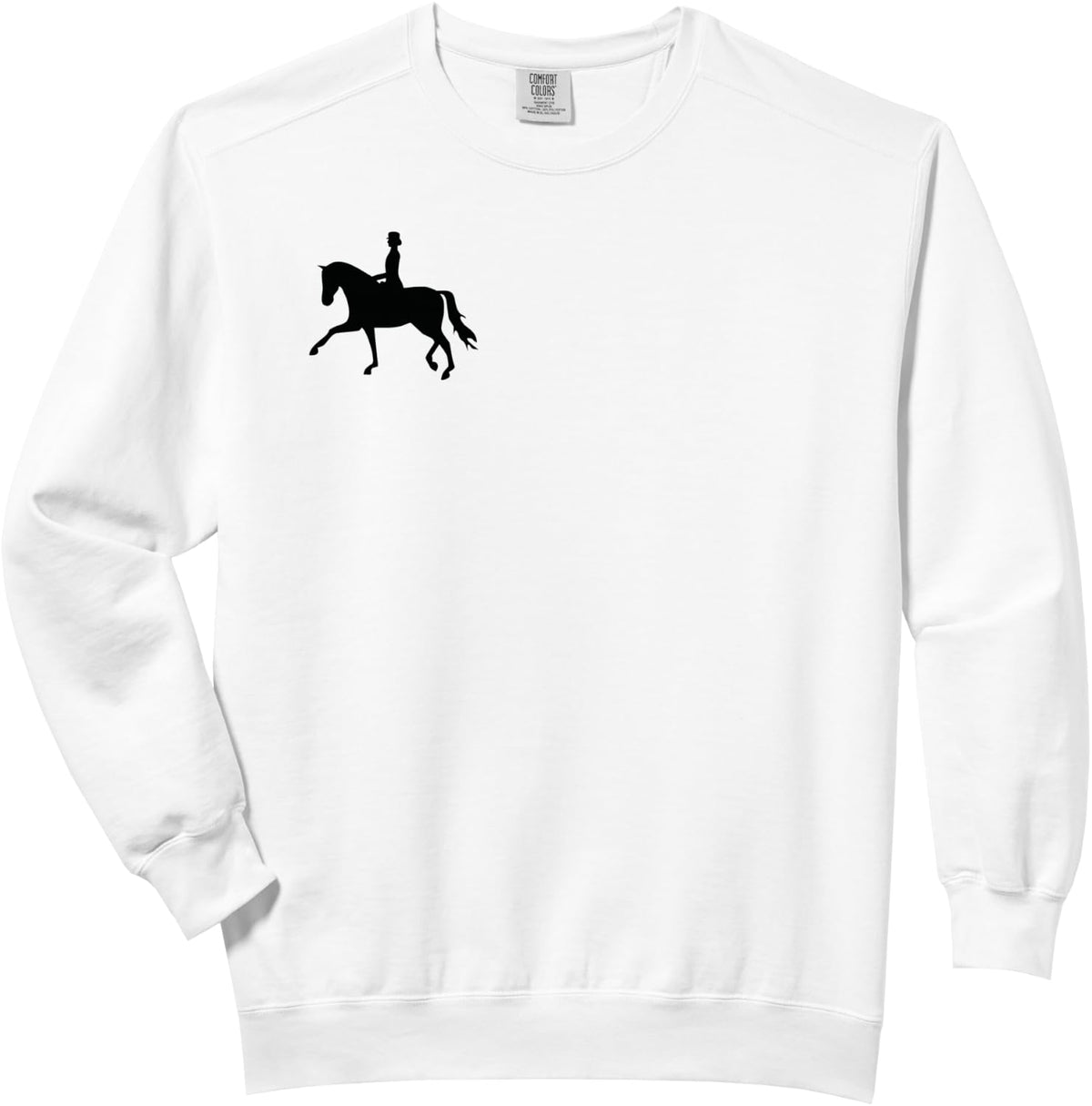 Dressage Horse Comfort Colors Adult Sweatshirt - Adult Unisex White