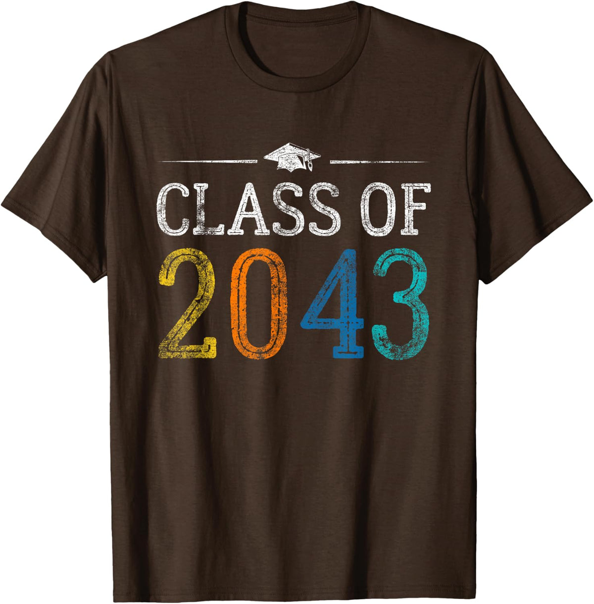 Class Of 2043 Grow With Me First Day of School For Teacher T-Shirt - Brown
