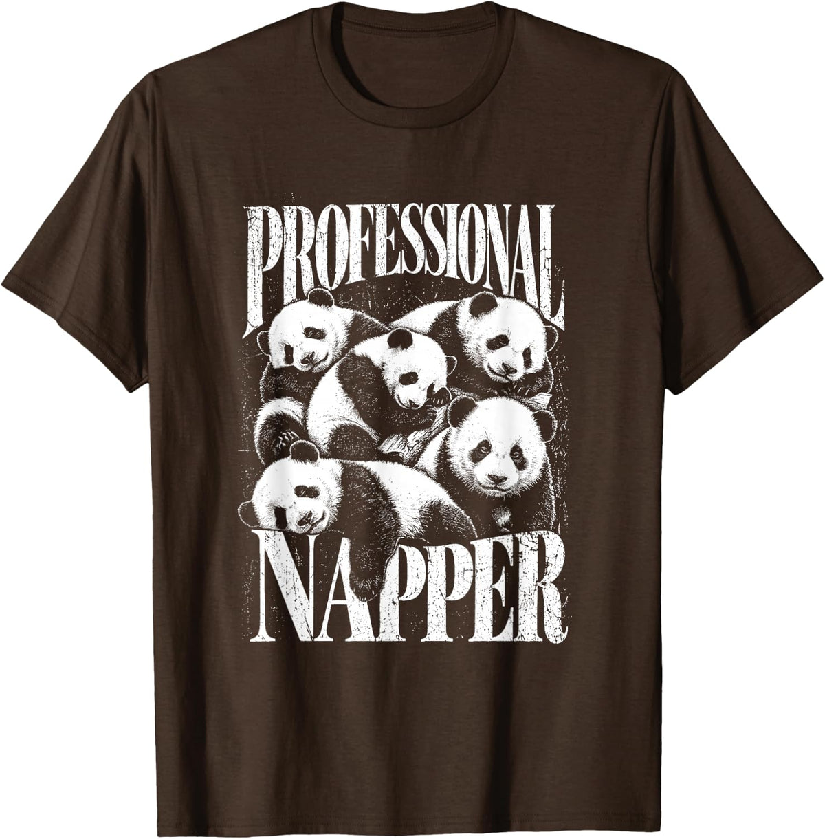 Panda cub Pro Napper Funny T-Shirt - Brown