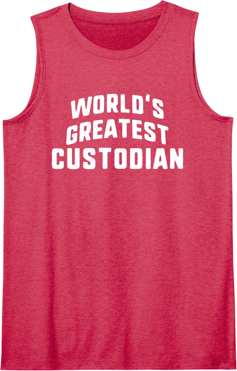 World's Greatest Custodian Job Title Sleeveless Tank Top - Red