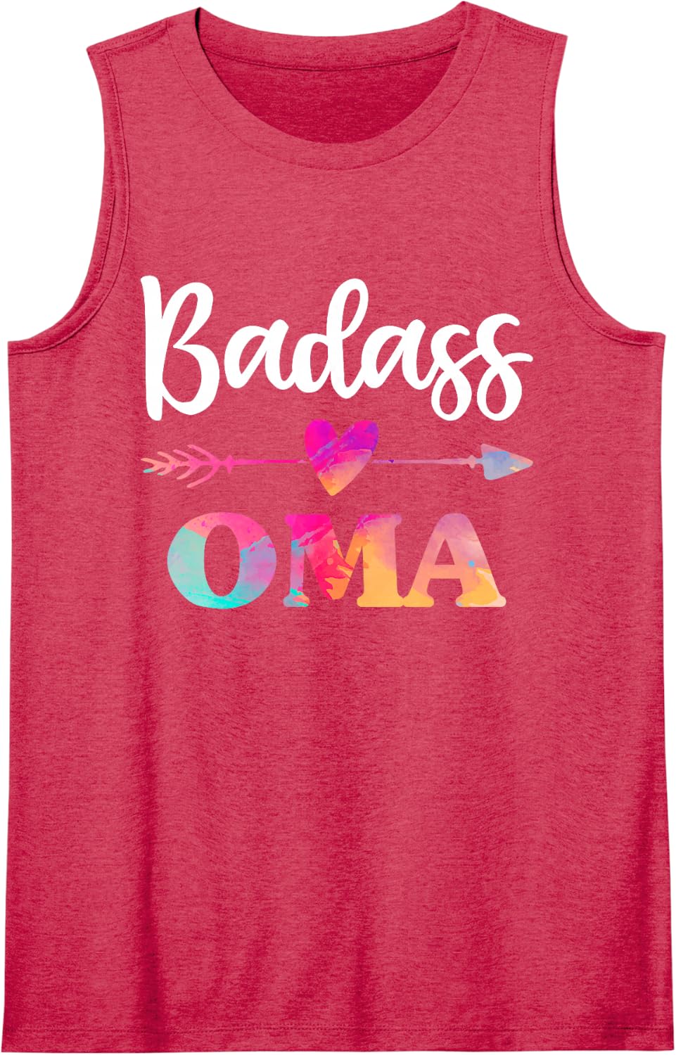 Badass Oma Strong Grandma Shirt, Mothers Day for Women Sleeveless Tank Top - Red