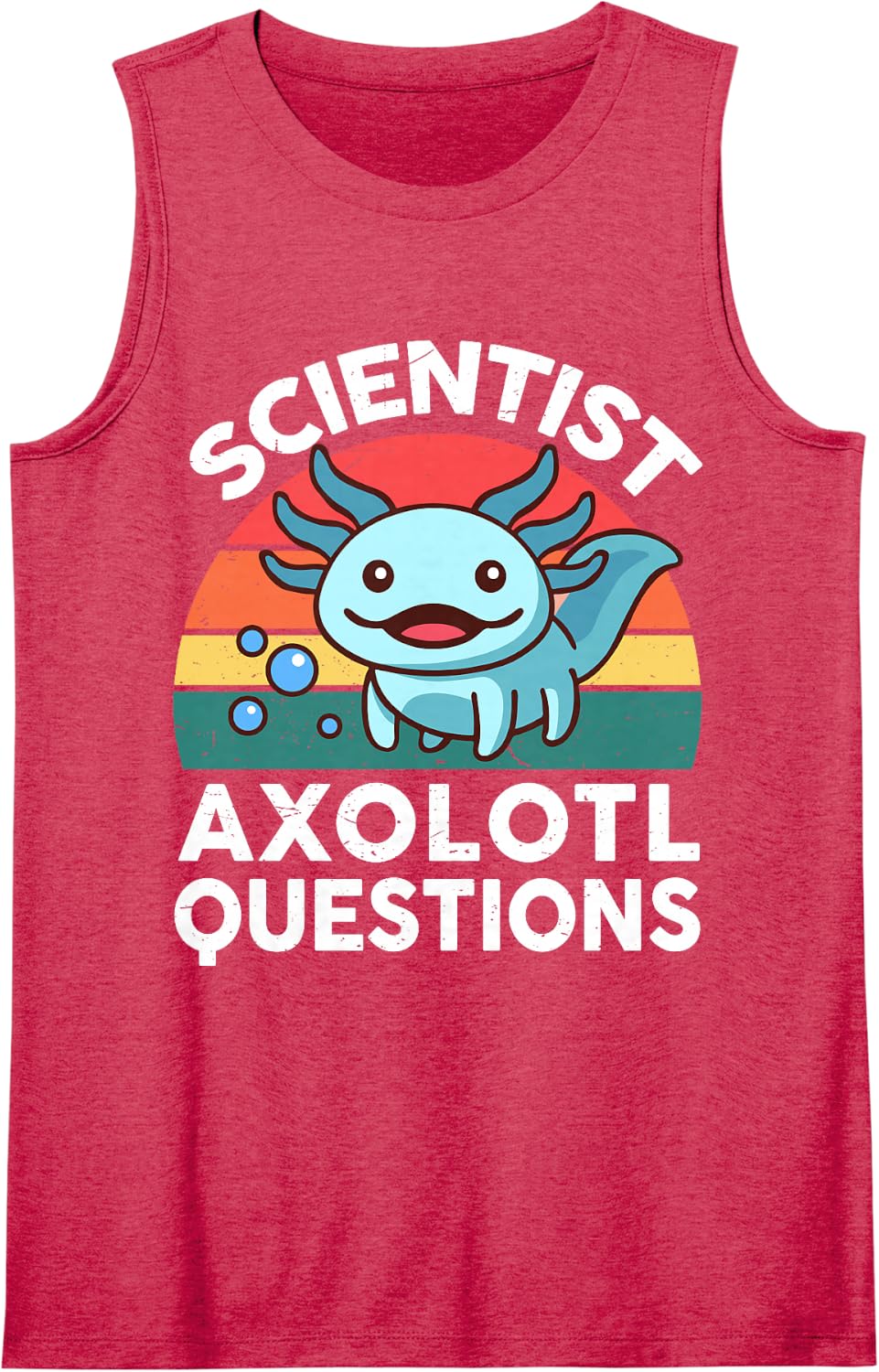 Cute Axolotl Scientist Axolotl Questions Herpetologist Kids Sleeveless Tank Top - Red