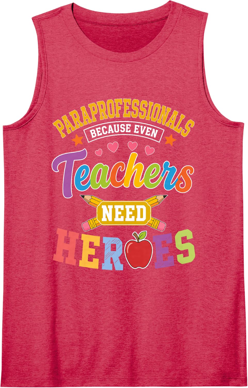 Paraprofessional Art for Men Women Teacher Aide Paraprofes Sleeveless Tank Top - Red