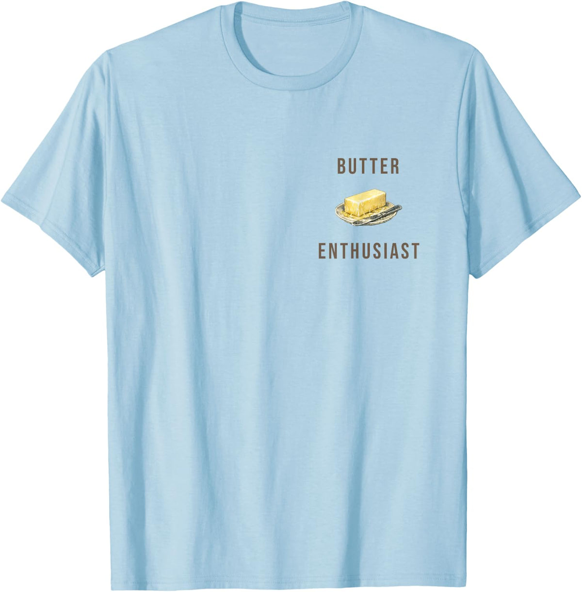 (2 Sided) Vintage Butter Chart Farmhouse Cooking Dairy Guide T-Shirt - Baby Blue