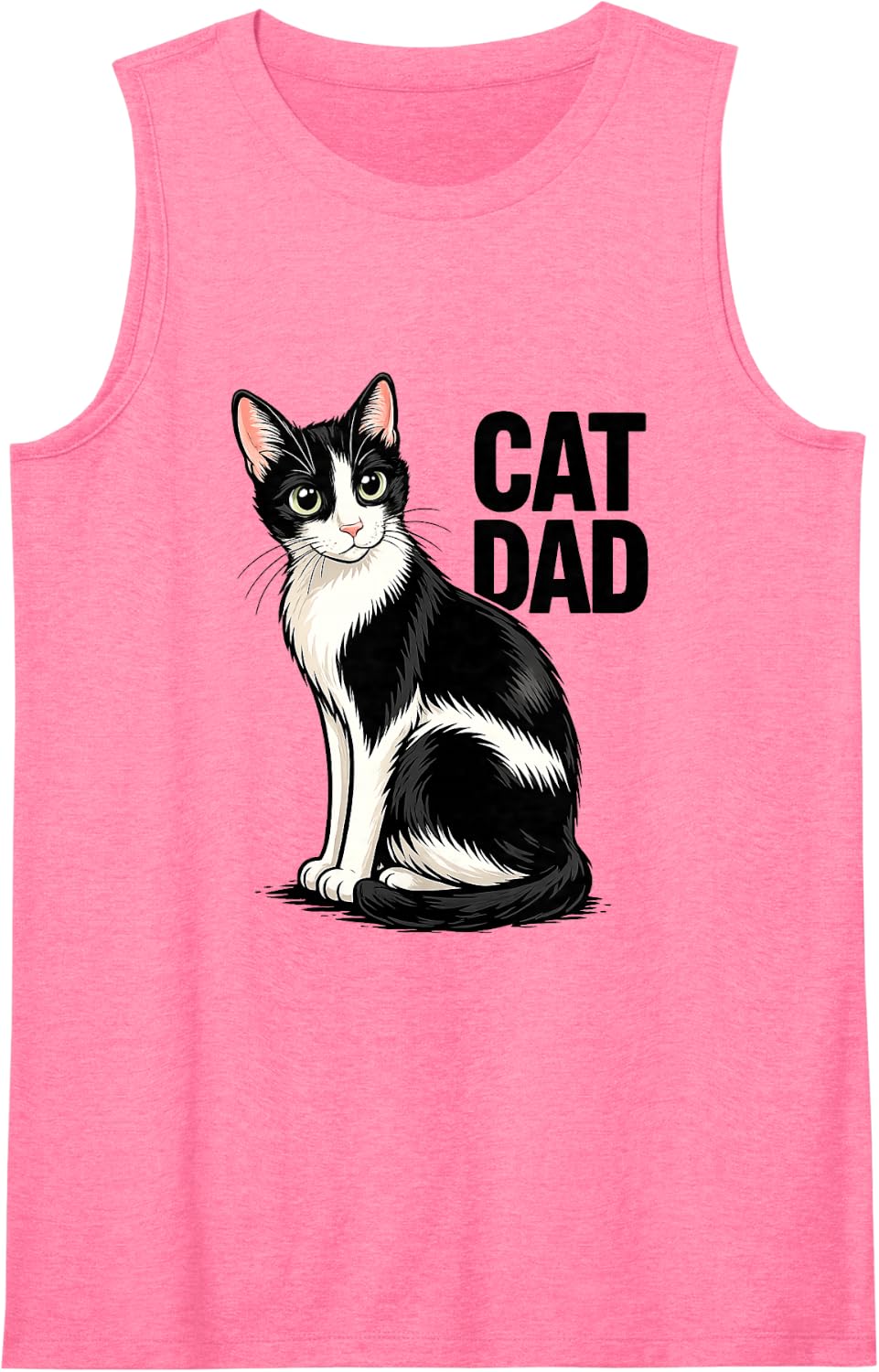 Cat Dad Sleeveless Tank Top - Pink