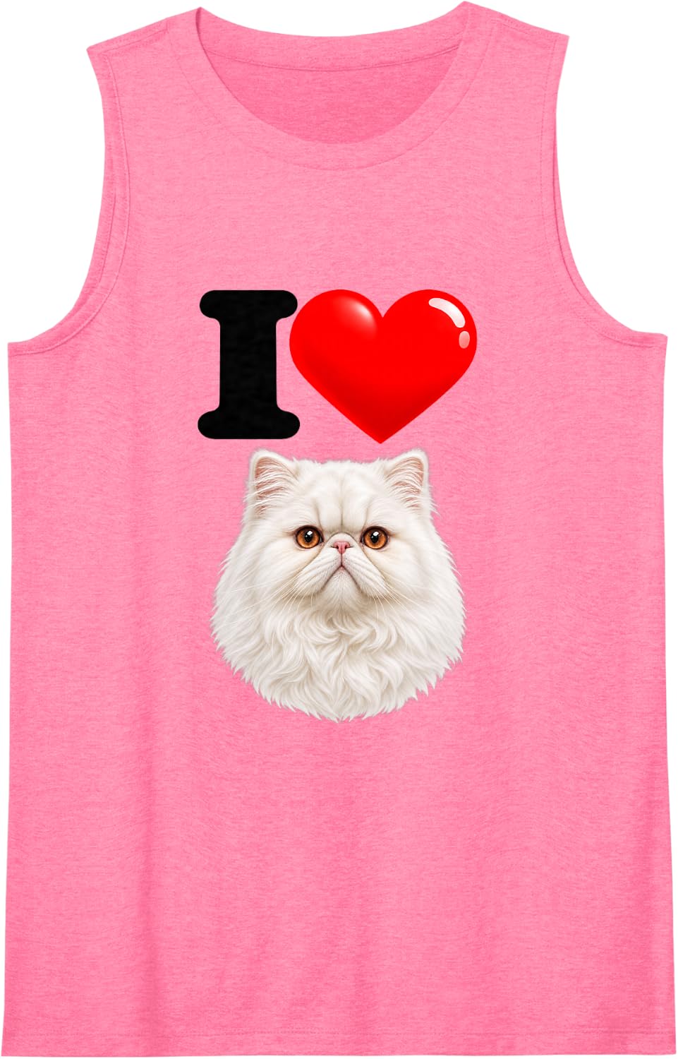 I Love Persian Cute Cat Mom Dad Sleeveless Tank Top - Pink