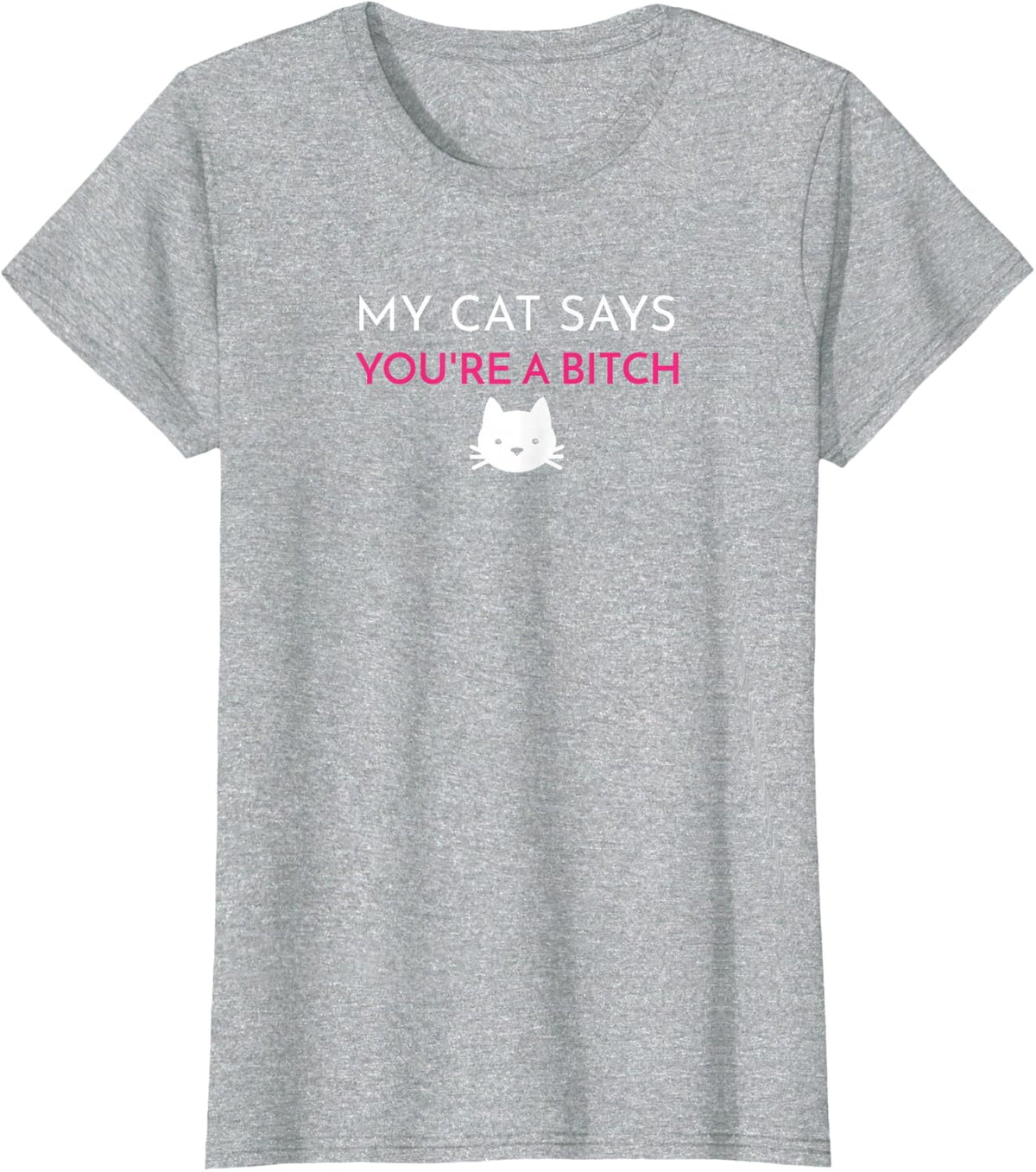 My Cat Says You're a Bitch Cat Lady Sarcastic Pet Cat Mom T-Shirt - Heather Grey