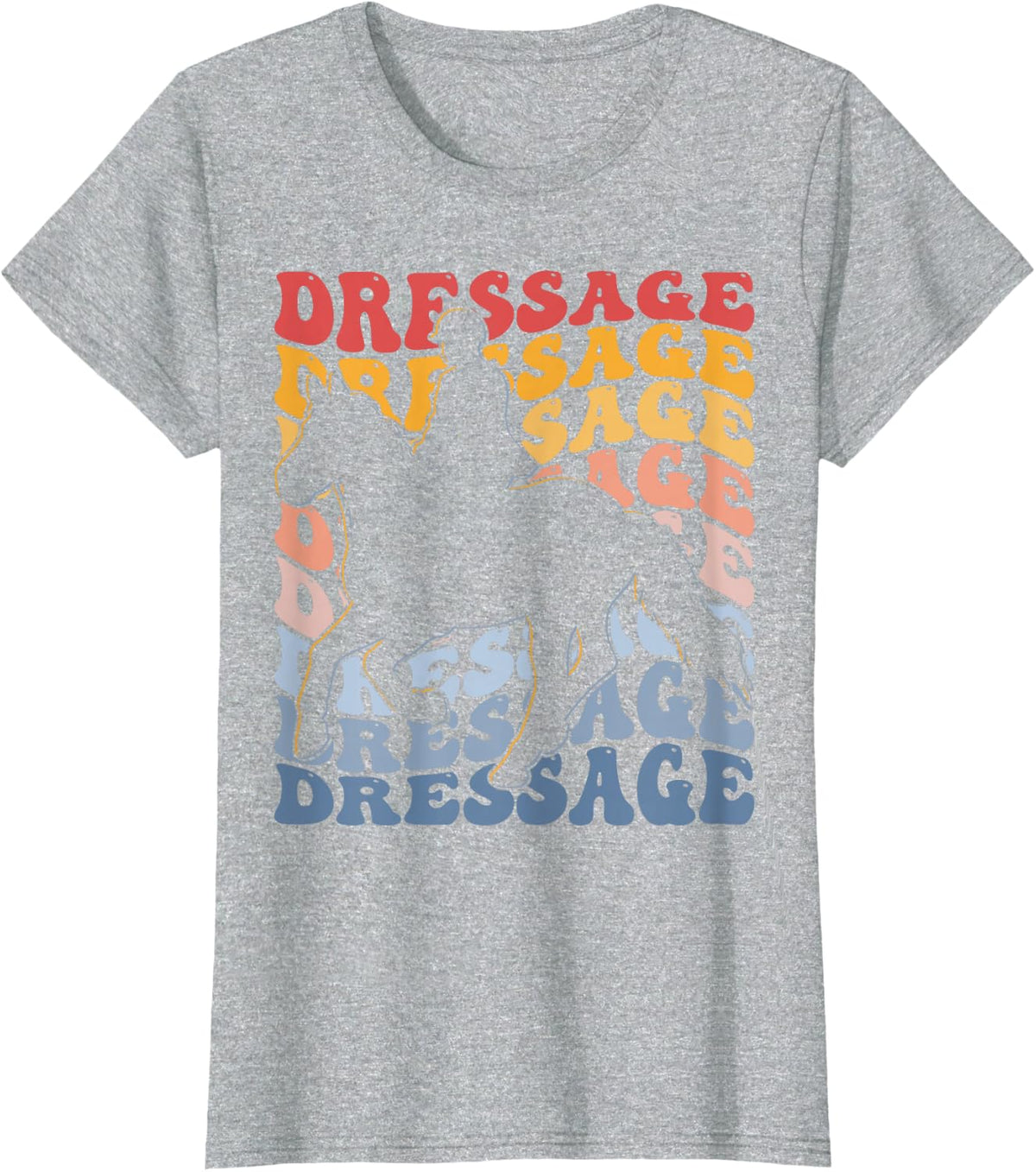 Dressage Groovy Horse Riding Equestrian T-Shirt - Heather Grey